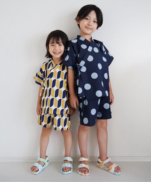 BREEZE(ブリーズ)の「【WEB限定】NEW BOYS甚平(浴衣・キッズ・ブルー/オフホワイト/マスタード/ネイビー・100/110/120/130/140/150/160)」の6枚目の写真