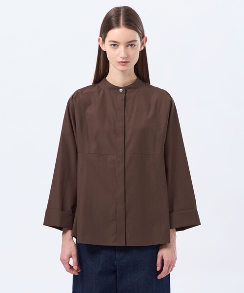 MACKINTOSH PHILOSOPHY（ﾏｯｷﾝﾄｯｼｭ ﾌｨﾛｿﾌｨｰ）の「【CRANWELL SHIRTS(クランウェルシャツ)】高密度タイプライター製（シャツ/ブラウス・レディース・ダークネイビー/ブラウン系その他4/オフホワイト・38）」の7枚目の写真