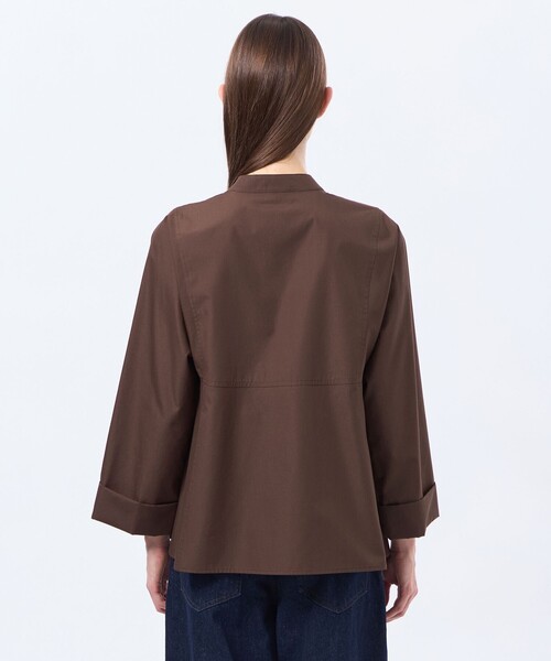 MACKINTOSH PHILOSOPHY（ﾏｯｷﾝﾄｯｼｭ ﾌｨﾛｿﾌｨｰ）の「【CRANWELL SHIRTS(クランウェルシャツ)】高密度タイプライター製（シャツ/ブラウス・レディース・ダークネイビー/ブラウン系その他4/オフホワイト・38）」の9枚目の写真