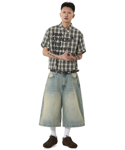 OY（オーワイ）の「『OY/オーワイ』LOVE CHAOS CHECK S/S SHIRT/ラブカオスチェックシャツ（シャツ/ブラウス・メンズ・ブラック/アイボリー・L/M）」の16枚目の写真