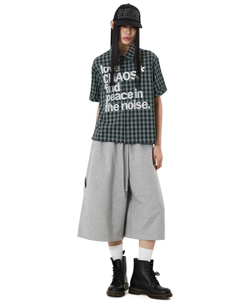 OY（オーワイ）の「『OY/オーワイ』LOVE CHAOS CHECK S/S SHIRT/ラブカオスチェックシャツ（シャツ/ブラウス・メンズ・ブラック/アイボリー・L/M）」の6枚目の写真