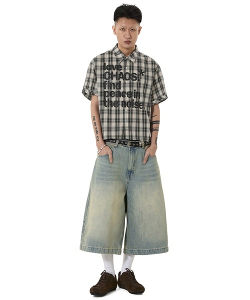 OY（オーワイ）の「『OY/オーワイ』LOVE CHAOS CHECK S/S SHIRT/ラブカオスチェックシャツ（シャツ/ブラウス・メンズ・ブラック/アイボリー・L/M）」の15枚目の写真