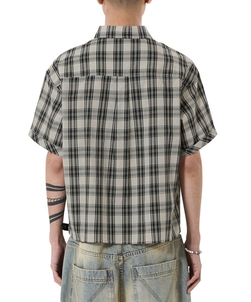 OY（オーワイ）の「『OY/オーワイ』LOVE CHAOS CHECK S/S SHIRT/ラブカオスチェックシャツ（シャツ/ブラウス・メンズ・ブラック/アイボリー・L/M）」の12枚目の写真