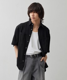 CALLNE | 【CALLNE】Tech Jacquard Half-Sleeve Box Shirt / テックジャガード半袖ボックスシャツ（吸水速乾、抗菌防臭）(シャツ/ブラウス)