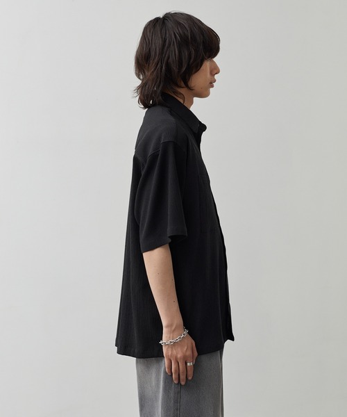 CALLNE(カルネ)の「【CALLNE】Tech Jacquard Half-Sleeve Box Shirt / テックジャガード半袖ボックスシャツ(吸水速乾、抗菌防臭)(シャツ/ブラウス・メンズ・ブラック・L/M)」の20枚目の写真