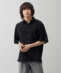 CALLNE（カルネ）の「【CALLNE】Tech Jacquard Half-Sleeve Box Shirt / テックジャガード半袖ボックスシャツ（吸水速乾、抗菌防臭）（シャツ/ブラウス）」