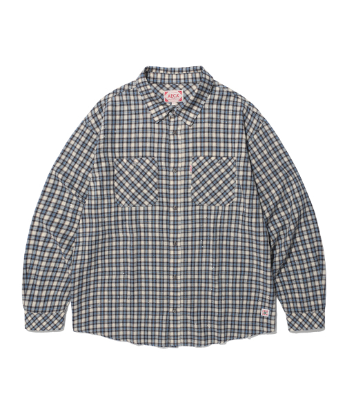 AECA（エイカ）の「PAINTED CHECK SHIRT-BLUE（シャツ/ブラウス・レディース・その他・S/M/L）」の10枚目の写真