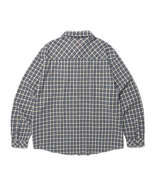 AECA（エイカ）の「PAINTED CHECK SHIRT-BLUE（シャツ/ブラウス・レディース・その他・S/M/L）」の11枚目の写真