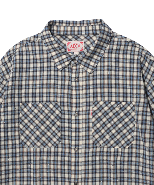 AECA（エイカ）の「PAINTED CHECK SHIRT-BLUE（シャツ/ブラウス・レディース・その他・S/M/L）」の12枚目の写真