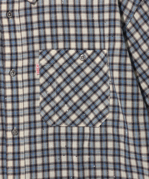 AECA（エイカ）の「PAINTED CHECK SHIRT-BLUE（シャツ/ブラウス・レディース・その他・S/M/L）」の13枚目の写真