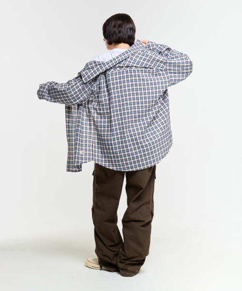 AECA（エイカ）の「PAINTED CHECK SHIRT-BLUE（シャツ/ブラウス・レディース・その他・S/M/L）」の8枚目の写真