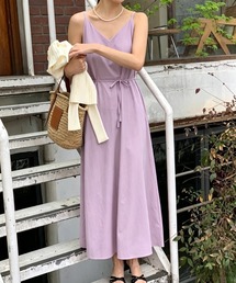 リボンVネックキャミワンピース