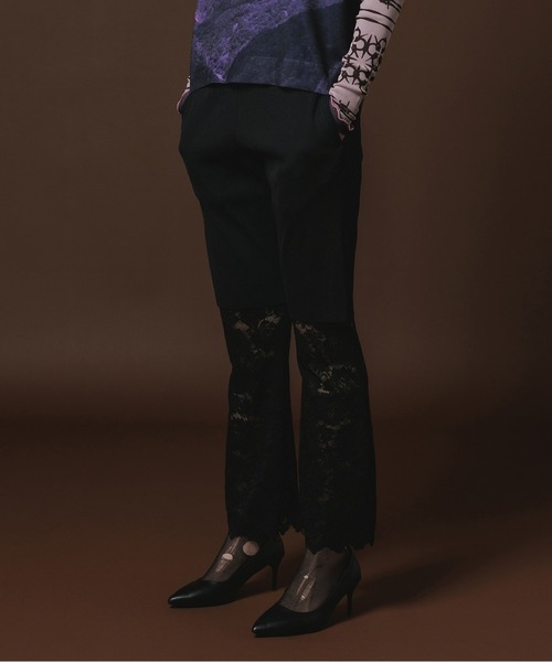 NON TOKYO（ノントーキョー）の「LACE DIRECT PRINT FLARE PANTS（その他パンツ・レディース・ブラック・FREE）」の2枚目の写真