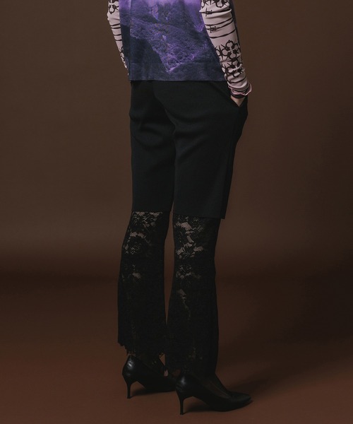 NON TOKYO（ノントーキョー）の「LACE DIRECT PRINT FLARE PANTS（その他パンツ・レディース・ブラック・FREE）」の3枚目の写真
