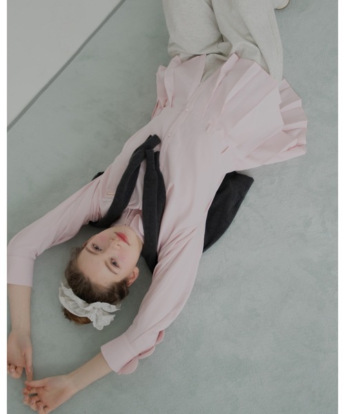 JUMELLE(ジュメロ)の「ラウンドプリーツブラウス(シャツ/ブラウス・レディース・ピンク/クリーム・FREE)」の3枚目の写真