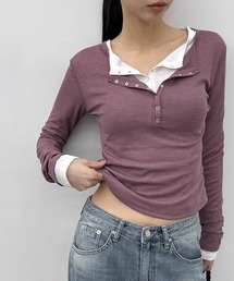 BLACKUP（ブラックアップ）の「[MADE] メリブワッフルヘンリーネック長袖Tシャツ（Tシャツ/カットソー）」