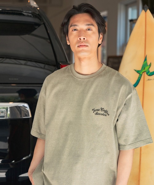 BAYFLOW（ベイフロー）の「［ユニセックス］ヴィンテージライクアニマルTシャツ（Tシャツ/カットソー・メンズ・ブラウン/オフホワイト/セージグリーン/ベージュ・LARGE/MEDIUM）」の10枚目の写真