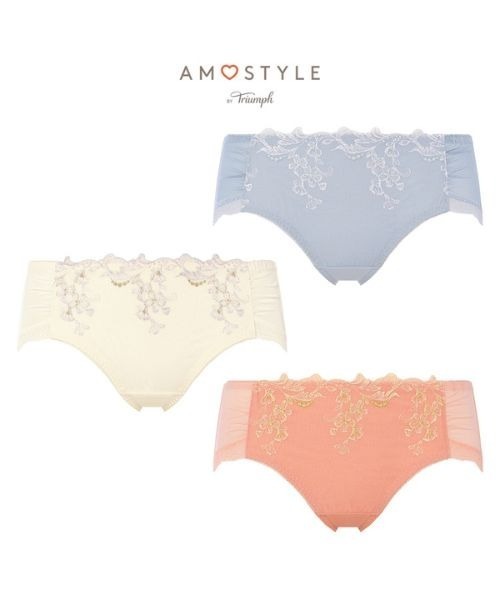 AMOSTYLE BY Triumph(アモスタイルバイトリンプ)の「ボーイズレングス ヴィーナスエア AMST1543 PT JX(ショーツ・レディース・ブルー/ホワイト/コーラルピンク・L/M)」の4枚目の写真