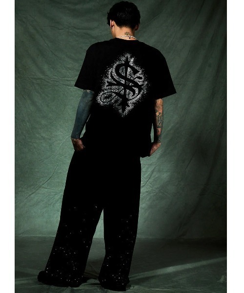 SUPPLIER(サプライヤー)の「A'GEM/9 × .kom 『SUPPLIER/サプライヤー』 Spray Cross Rhinestone Tee/スプレークロスラインストーンTシャツ(Tシャツ/カットソー・メンズ・ブラック/ホワイト・L/M)」の8枚目の写真