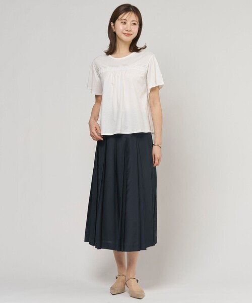 J.PRESS Ladies(J.プレス レディス)の「【一枚で着映え】ツイスティロ クルーネック カットソー(Tシャツ/カットソー・レディース・ホワイト系/ライトグリーン系/ネイビー系/ベージュ系・SMALL)」の13枚目の写真