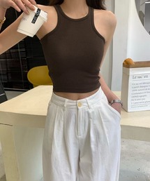 カップ付きアメスリリブタンクトップ