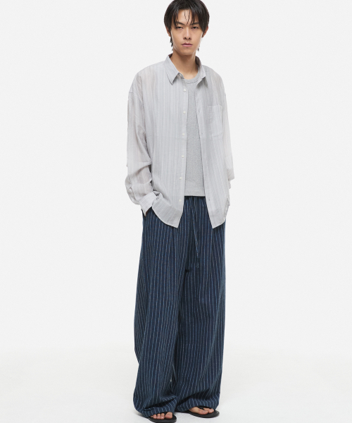 DNSR(ディーエヌエスアール)の「コージーパジャマストライプパンツネイビー(その他パンツ・メンズ・その他・SMALL/MEDIUM/LARGE)」の2枚目の写真