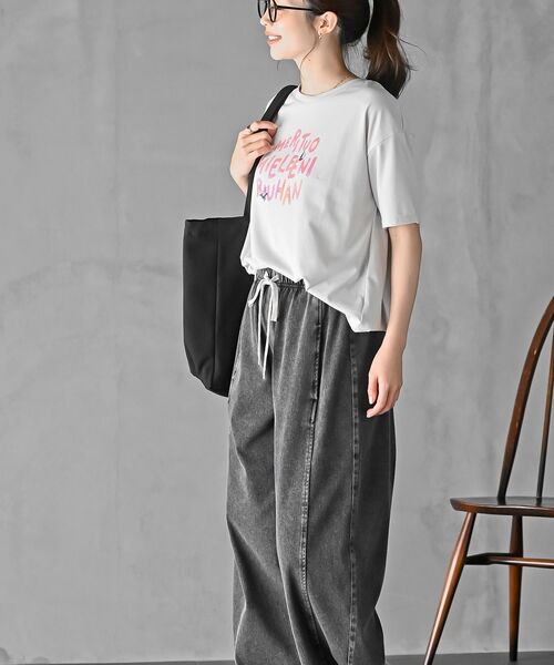 rps(アールピーエス)の「FeelCoolロゴTシャツ(Tシャツ/カットソー・レディース・ライトグレー/パープル/アイボリー・フリー)」の5枚目の写真