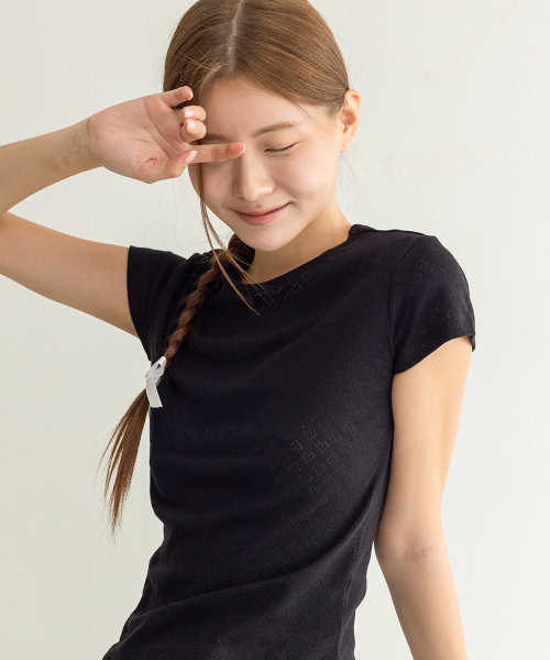 CYCLEAN(サイクリン)の「100%コットンポイント半袖Tシャツ(ブラック/ハート)(Tシャツ/カットソー・レディース・その他・X-SMALL/SMALL/MEDIUM)」の1枚目の写真