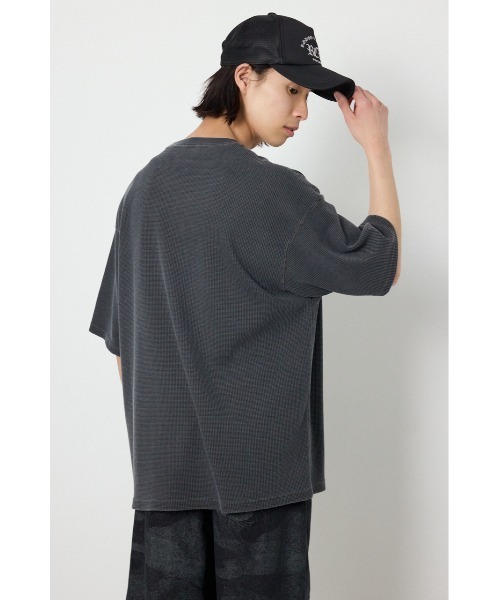 RODEO CROWNS WIDE BOWL（ロデオクラウンズワイドボウル）の「ピグメントワッフルTシャツ（Tシャツ/カットソー・メンズ・チャコールグレー/アイボリー/グリーン・MEDIUM/LARGE）」の9枚目の写真