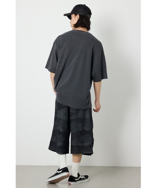 RODEO CROWNS WIDE BOWL（ロデオクラウンズワイドボウル）の「ピグメントワッフルTシャツ（Tシャツ/カットソー・メンズ・チャコールグレー/アイボリー/グリーン・MEDIUM/LARGE）」の11枚目の写真