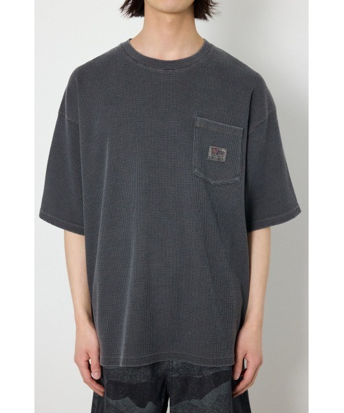 RODEO CROWNS WIDE BOWL（ロデオクラウンズワイドボウル）の「ピグメントワッフルTシャツ（Tシャツ/カットソー・メンズ・チャコールグレー/アイボリー/グリーン・MEDIUM/LARGE）」の12枚目の写真