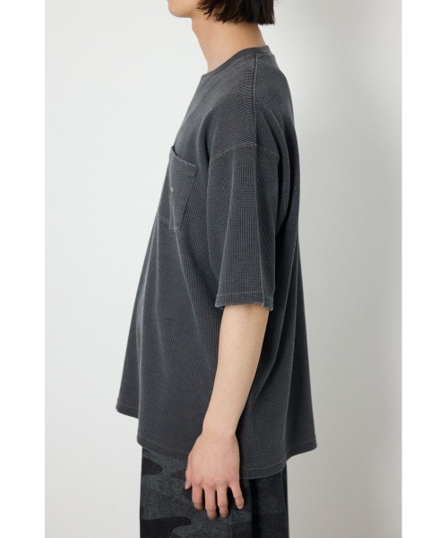 RODEO CROWNS WIDE BOWL（ロデオクラウンズワイドボウル）の「ピグメントワッフルTシャツ（Tシャツ/カットソー・メンズ・チャコールグレー/アイボリー/グリーン・MEDIUM/LARGE）」の13枚目の写真