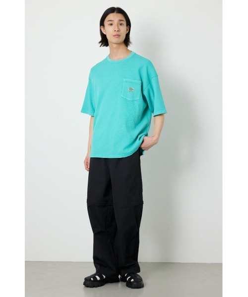 RODEO CROWNS WIDE BOWL（ロデオクラウンズワイドボウル）の「ピグメントワッフルTシャツ（Tシャツ/カットソー・メンズ・チャコールグレー/アイボリー/グリーン・MEDIUM/LARGE）」の22枚目の写真
