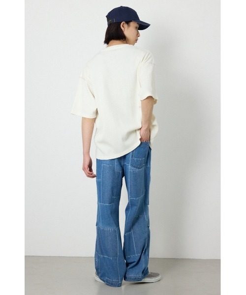 RODEO CROWNS WIDE BOWL（ロデオクラウンズワイドボウル）の「ピグメントワッフルTシャツ（Tシャツ/カットソー・メンズ・チャコールグレー/アイボリー/グリーン・MEDIUM/LARGE）」の6枚目の写真