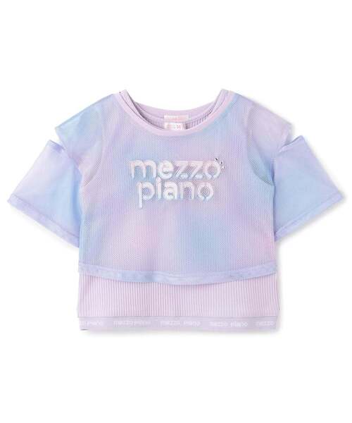 mezzo piano(メゾピアノ)の「肩開きメッシュTシャツ &タンクトップセット(Tシャツ/カットソー・キッズ・ラベンダー/サックスブルー・120cm/140cm/130cm/110cm)」の5枚目の写真