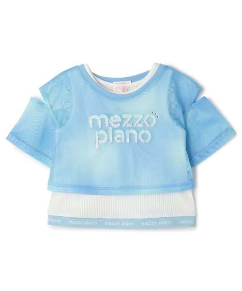 mezzo piano(メゾピアノ)の「肩開きメッシュTシャツ &タンクトップセット(Tシャツ/カットソー・キッズ・ラベンダー/サックスブルー・120cm/140cm/130cm/110cm)」の4枚目の写真