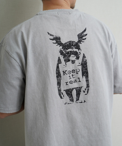 ZIP FIVE(ジップファイブ)の「バンクシー/Banksy/ 高密度編み ヘビーウェイト ピグメント・スノーウォッシュ加工かすれプリント半袖Tシャツ(Tシャツ/カットソー・メンズ・ブラック/グレー/ブラウン・LARGE/X-LARGE/MEDIUM)」の17枚目の写真