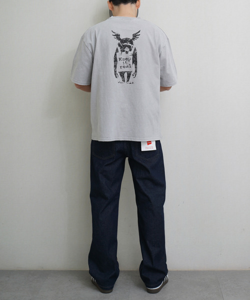 ZIP FIVE(ジップファイブ)の「バンクシー/Banksy/ 高密度編み ヘビーウェイト ピグメント・スノーウォッシュ加工かすれプリント半袖Tシャツ(Tシャツ/カットソー・メンズ・ブラック/グレー/ブラウン・LARGE/X-LARGE/MEDIUM)」の20枚目の写真