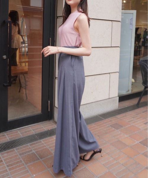 ORGUE(オルグ)の「Cross tuck pants/クロスタックパンツ(スラックス・レディース・ベージュ/ブラウン/グレー・SMALL/MEDIUM)」の8枚目の写真