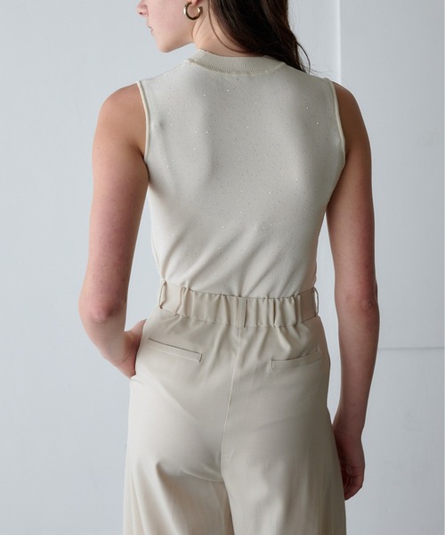 ORGUE(オルグ)の「Cross tuck pants/クロスタックパンツ(スラックス・レディース・ベージュ/ブラウン/グレー・SMALL/MEDIUM)」の6枚目の写真