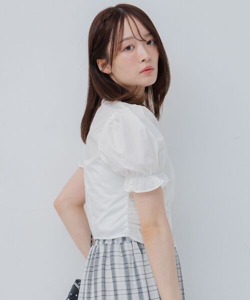 ems excite(エムズエキサイト)の「ウエストシャーリングシャツ(シャツ/ブラウス・レディース・ブルー/ブラック系その他2/ホワイト・FREE)」の21枚目の写真