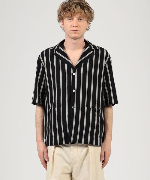 TOMORROWLAND (トゥモローランド)の「【別注】Salvatore Piccolo CUBA コットンストライプ オープンカラー ハーフスリーブシャツ(シャツ/ブラウス・メンズ・ブラック系その他・S/M/L)」の3枚目の写真