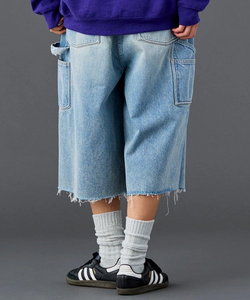 Liberaiders（リベレイダース）の「Liberaiders/リベレイダース DAMAGED DENIM BUGGY SHORTS バギーデニムショーツ メンズ ヴィンテージ 秋 秋服 2026年秋冬（デニムパンツ・メンズ・ブラック/ブルー・30/32/34/36）」の8枚目の写真