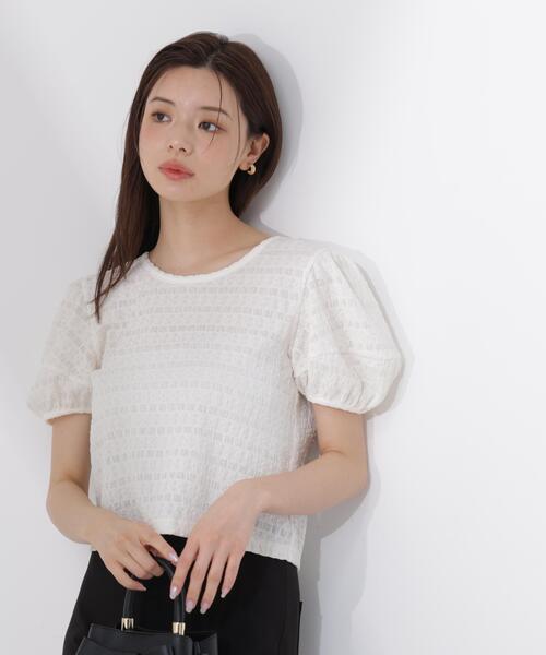 PROPORTION BODY DRESSING(プロポーションボディドレッシング)の「バックオープンパフスリーブトップス / 1216160502(Tシャツ/カットソー・レディース・ブラック/ホワイト系その他/イエロー・FREE)」の1枚目の写真