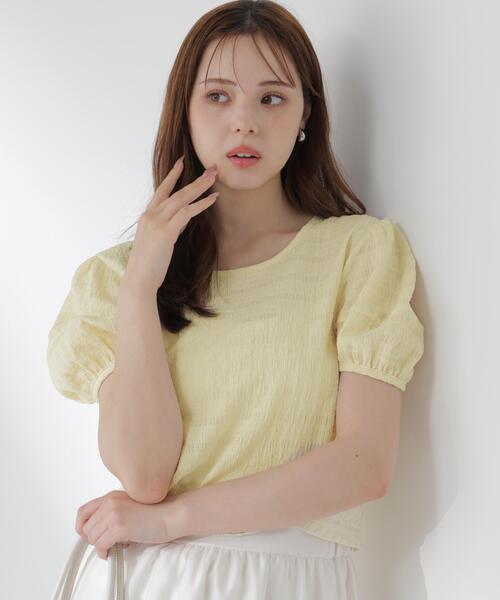 PROPORTION BODY DRESSING(プロポーションボディドレッシング)の「バックオープンパフスリーブトップス / 1216160502(Tシャツ/カットソー・レディース・ブラック/ホワイト系その他/イエロー・FREE)」の20枚目の写真