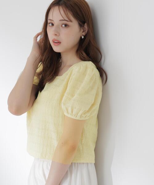 PROPORTION BODY DRESSING(プロポーションボディドレッシング)の「バックオープンパフスリーブトップス / 1216160502(Tシャツ/カットソー・レディース・ブラック/ホワイト系その他/イエロー・FREE)」の21枚目の写真