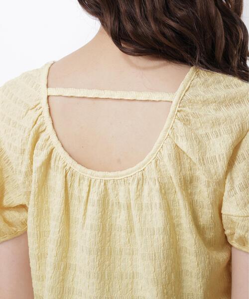 PROPORTION BODY DRESSING(プロポーションボディドレッシング)の「バックオープンパフスリーブトップス / 1216160502(Tシャツ/カットソー・レディース・ブラック/ホワイト系その他/イエロー・FREE)」の4枚目の写真