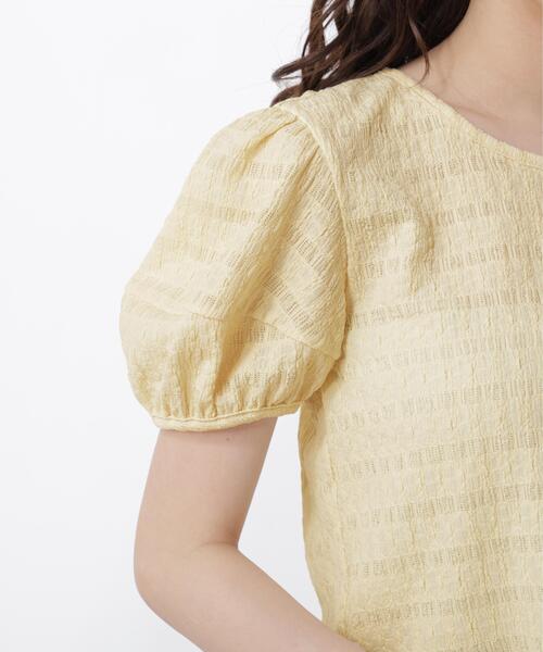 PROPORTION BODY DRESSING(プロポーションボディドレッシング)の「バックオープンパフスリーブトップス / 1216160502(Tシャツ/カットソー・レディース・ブラック/ホワイト系その他/イエロー・FREE)」の5枚目の写真