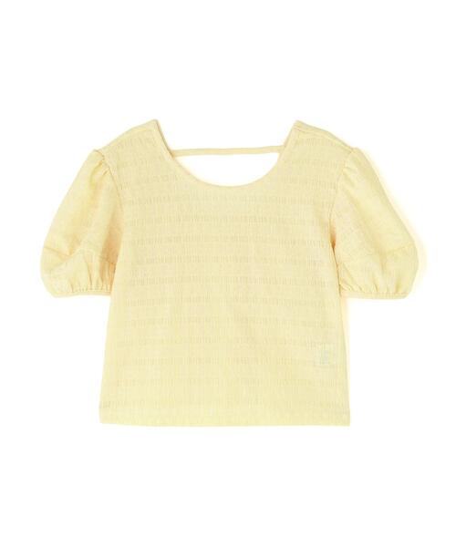PROPORTION BODY DRESSING(プロポーションボディドレッシング)の「バックオープンパフスリーブトップス / 1216160502(Tシャツ/カットソー・レディース・ブラック/ホワイト系その他/イエロー・FREE)」の7枚目の写真