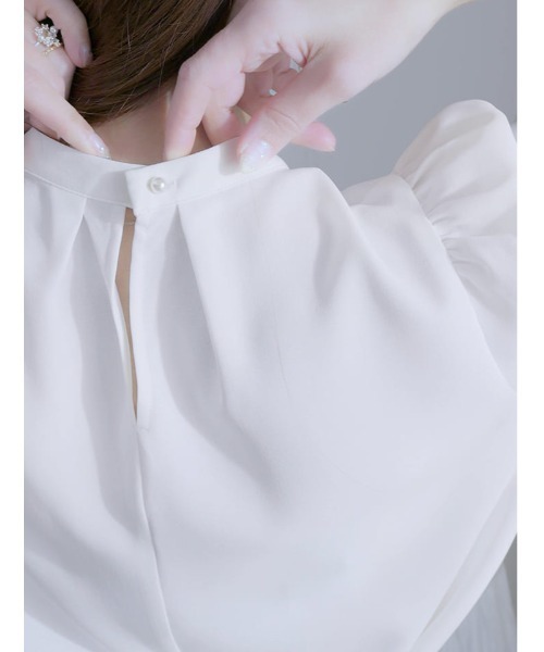 fifth（フィフス）の「【MARIAセレクト】 衿元パール付きボウタイブラウス（シャツ/ブラウス・レディース・ホワイト/パープル・M）」の6枚目の写真